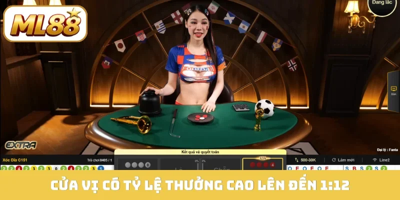Cửa vị có tỷ lệ thưởng cao lên đến 1:12