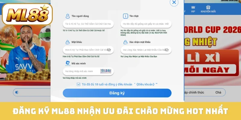 Đăng ký ML88 nhận ưu đãi chào mừng hot nhất