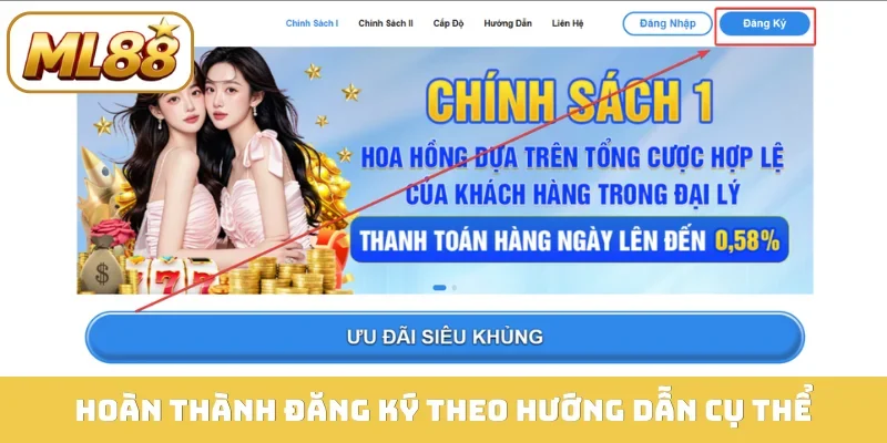 Hoàn thành đăng ký theo hướng dẫn cụ thể