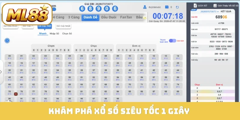Khám phá xổ số siêu tốc 1 giây