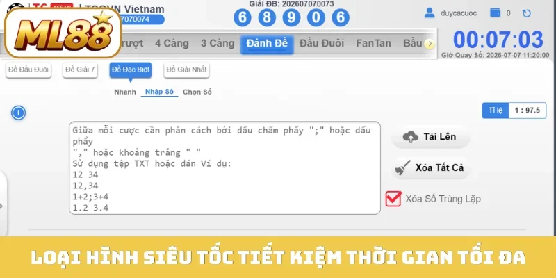 Loại hình siêu tốc tiết kiệm thời gian tối đa
