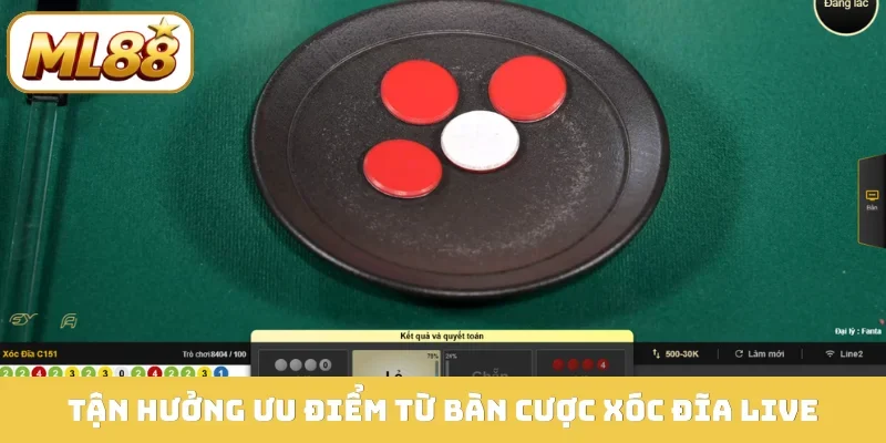 Tận hưởng ưu điểm từ bàn cược xóc đĩa live