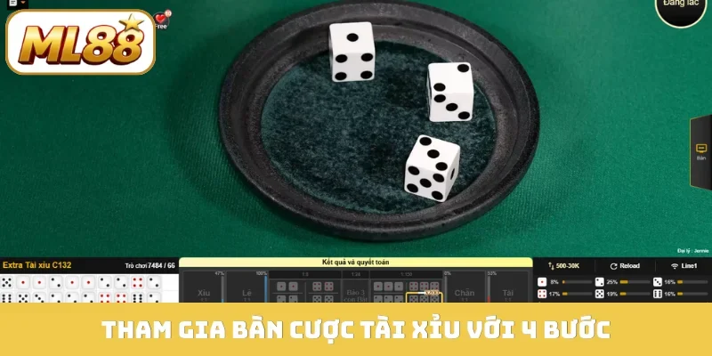 Tham gia bàn cược tài xỉu với 4 bước